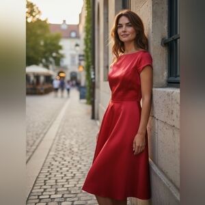 Chic Red Off-Shoulder Maxi Dress